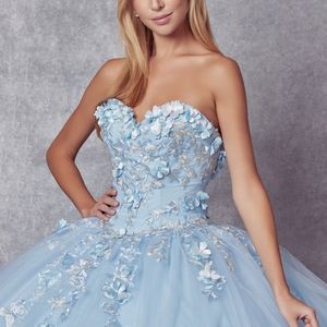 COPY - Blue Quencenara pageant prom wedding party ball gown